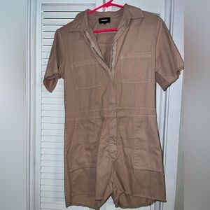 Monrow Women's Romper, Taupe, X-Small